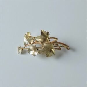 Vintage Signed Napier‎ Sterling Silver Gold Plated Leaves Brooch